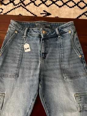 Michael Kors Light Blue Boyfriend Utility Jeans
